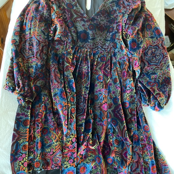 Anthropologie burn out velvet Mona Dress Size Small, Multicolor - Picture 4 of 4